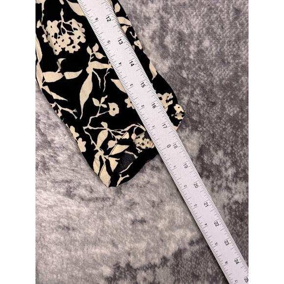 Ba&sh Dress Small Womens Black Floral Shawl Collar Button Down Mini - Picture 5 of 9